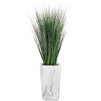 Grass Bundle with Marbled Planter, 46"