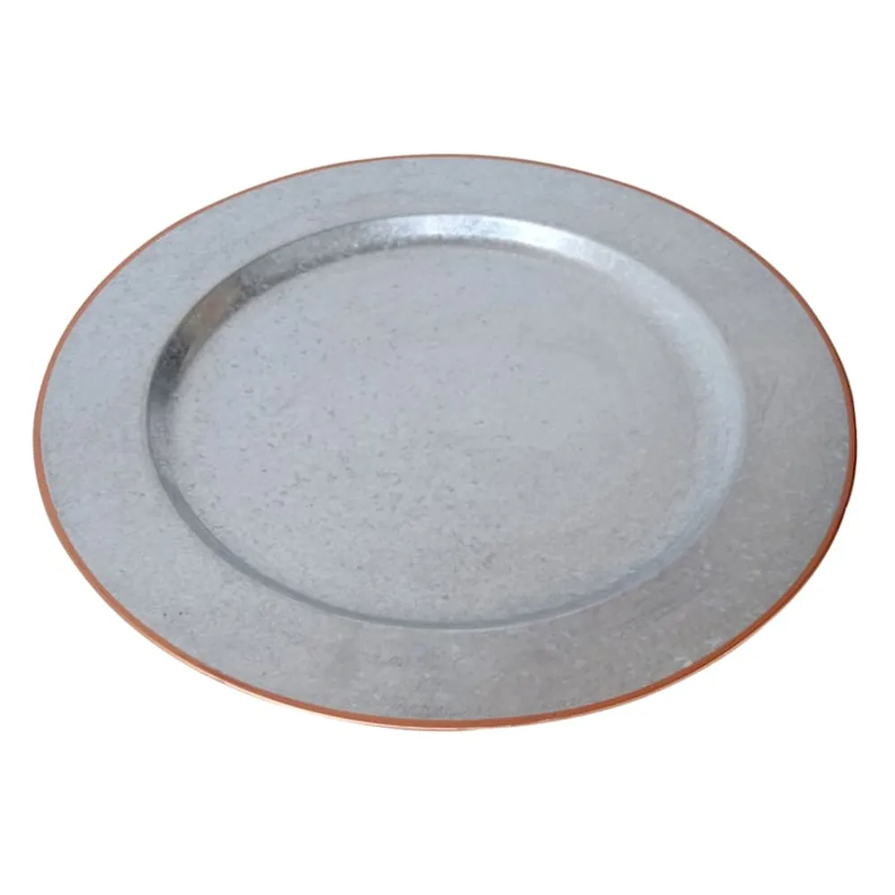 Galvanized Metal & Copper Charger Plate