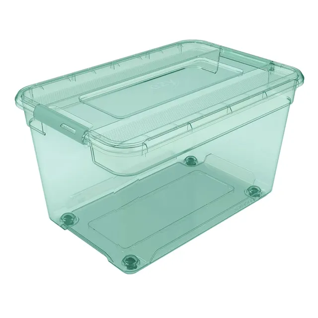 Square Glass Food Storage Container with Locking Lid, 3.4c