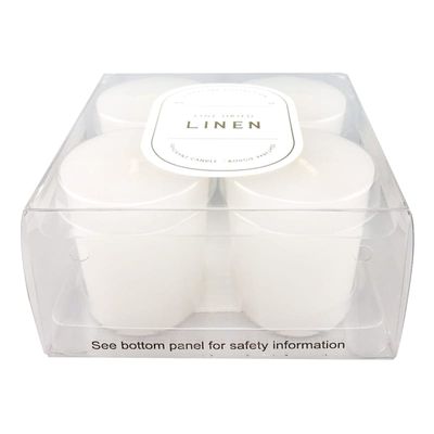 4-Pack Line Dried Linen Votive Candles
