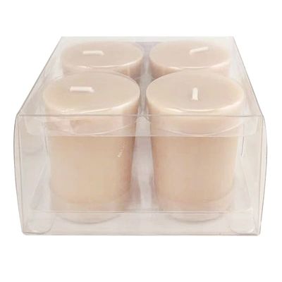 4-Pack Tan Unscented Votive Candles, 2"