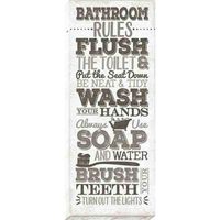 Bathroom Rules Textured Canvas Wall Art, 8x20