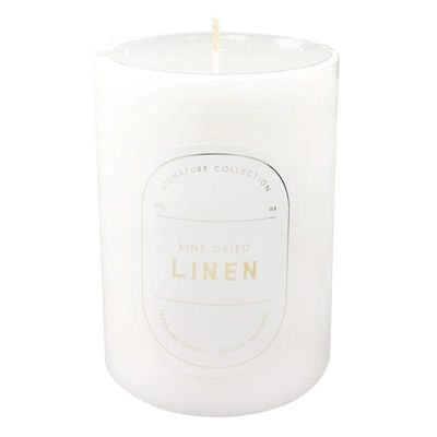 3X4 Line Dried Linen Scented Pillar Candle