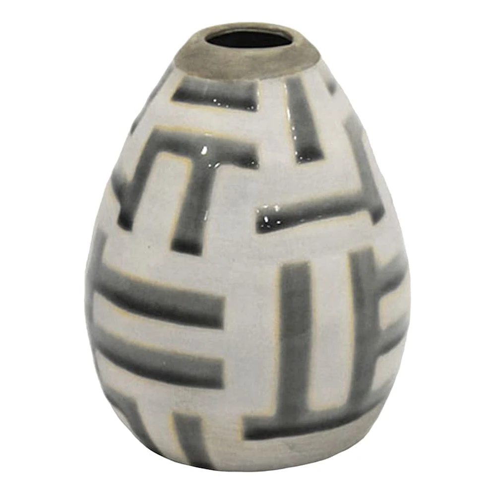 Crosby St. Grey Painted Ceramic Vase