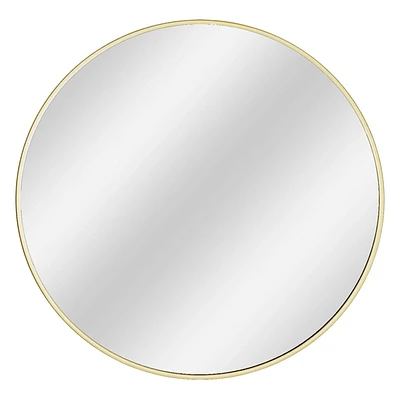 Gold Metal Gallery Round Wall Mirror, 42"