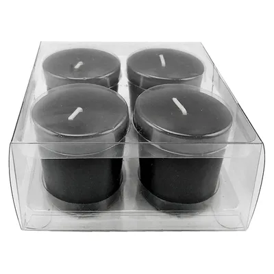 4-Pack Dark Grey Unscented Votive Candles