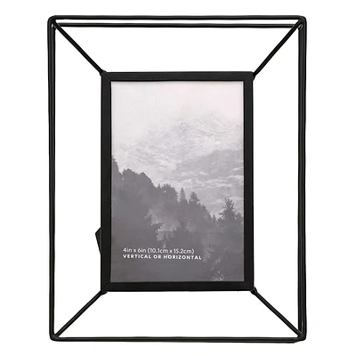 Black Metal Tabletop Picture Frame, 4x6