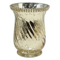 Gold Rhinestone Hurricane Candle Holder