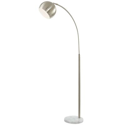 Silver Arc Floor Lamp with Marble Base, 70"