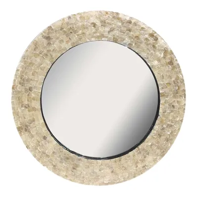 Mother of Pearl Framed Gallery Round Wall Mirror