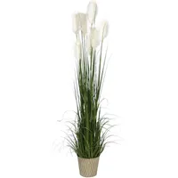 Green Grass Bundle with Metal Planter