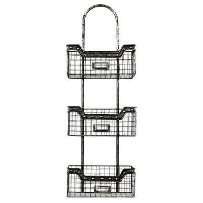 Dark Grey Metal Multifunction Wall Organizer