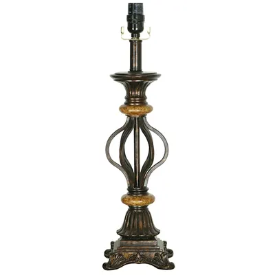 21in. Brown Metal Table Lamp