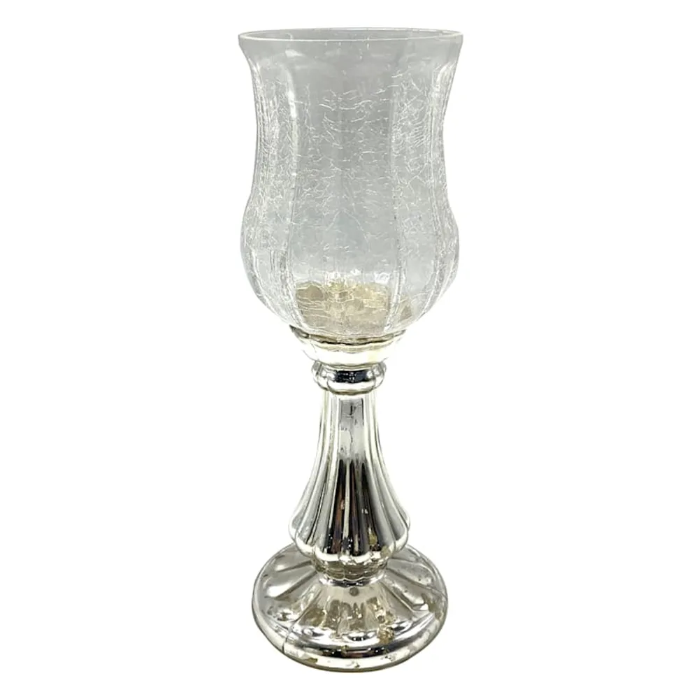 Mercury Glass Hurricane Candle Holder