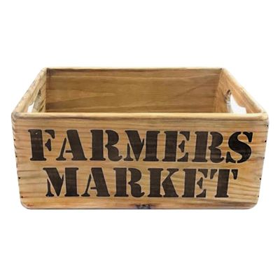 Farmers Market Wooden Crate, Large