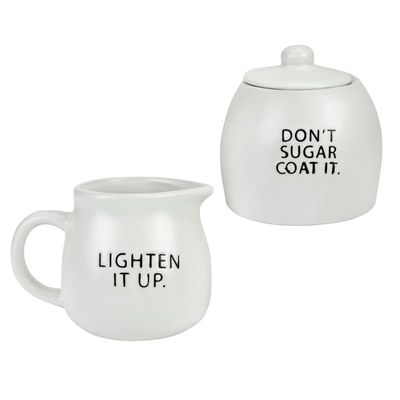 Sentiment Stoneware Sugar & Creamer Set