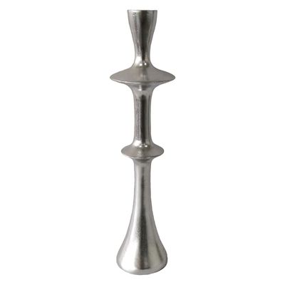Laila Ali Silver Spindle Taper Candle Holder, 18"