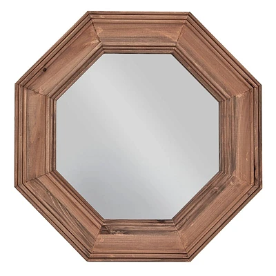 Wood Framed Octagon Wall Mirror, 20"