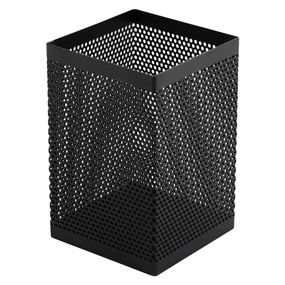 Black Metal Mesh Square Pencil Cup