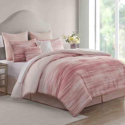 Piece Kiedis Blush Pink Comforter Set