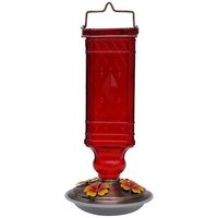 Square Glass Bottle Hummingbird Feeder, 24oz