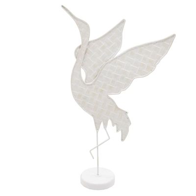 Tracey Boyd White Metal Bird Figurine, 20"
