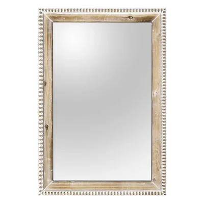 Beaded Wood Framed Rectangle Wall Mirror, 20x30
