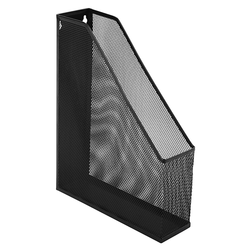 Black Metal Mesh Magazine Holder