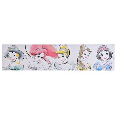 Disney Princess Group Watercolor Canvas Wall Art, 36x9