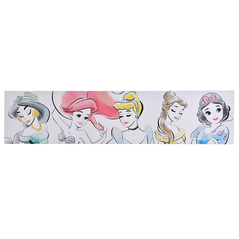 Disney Princesses Watercolor Canvas Wall Art, 36x9