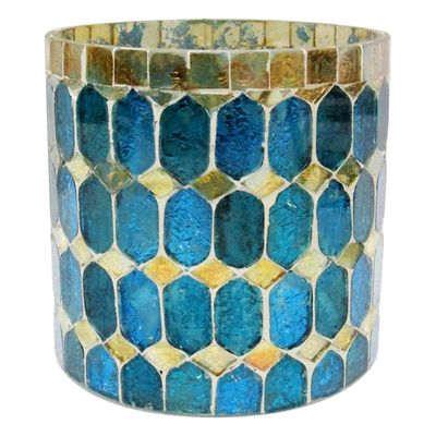 4X4 Blue Gold Mosaic Tight