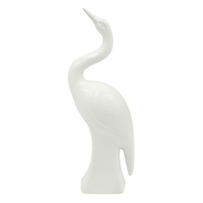 Tracey Boyd White Ceramic Crane Figurine, 12"