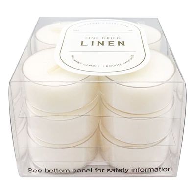12-Pack Line Dried Linen Tealight Candles