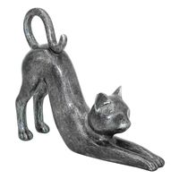 Silver Cat Figurine, 7"