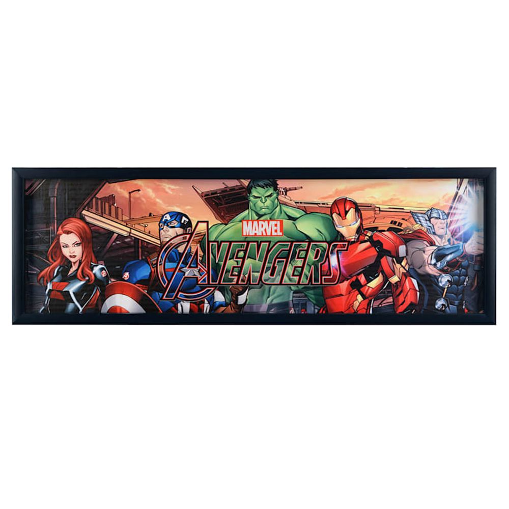 At Home 30X10 Marvel Avengers Group Printed Glass Wall Art | Green Tree Mall