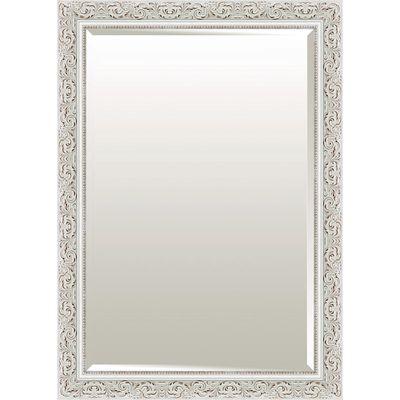 30X42 Rectangle Solid Wood Antique White Wall Mirror