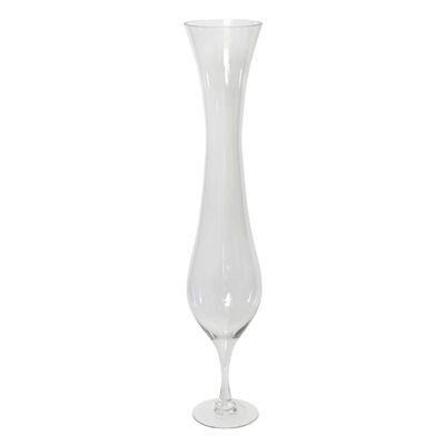 Clear Hourglass Floor Vase, 32"