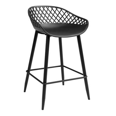 2-Pack Kurv Black Outdoor Counter Barstool