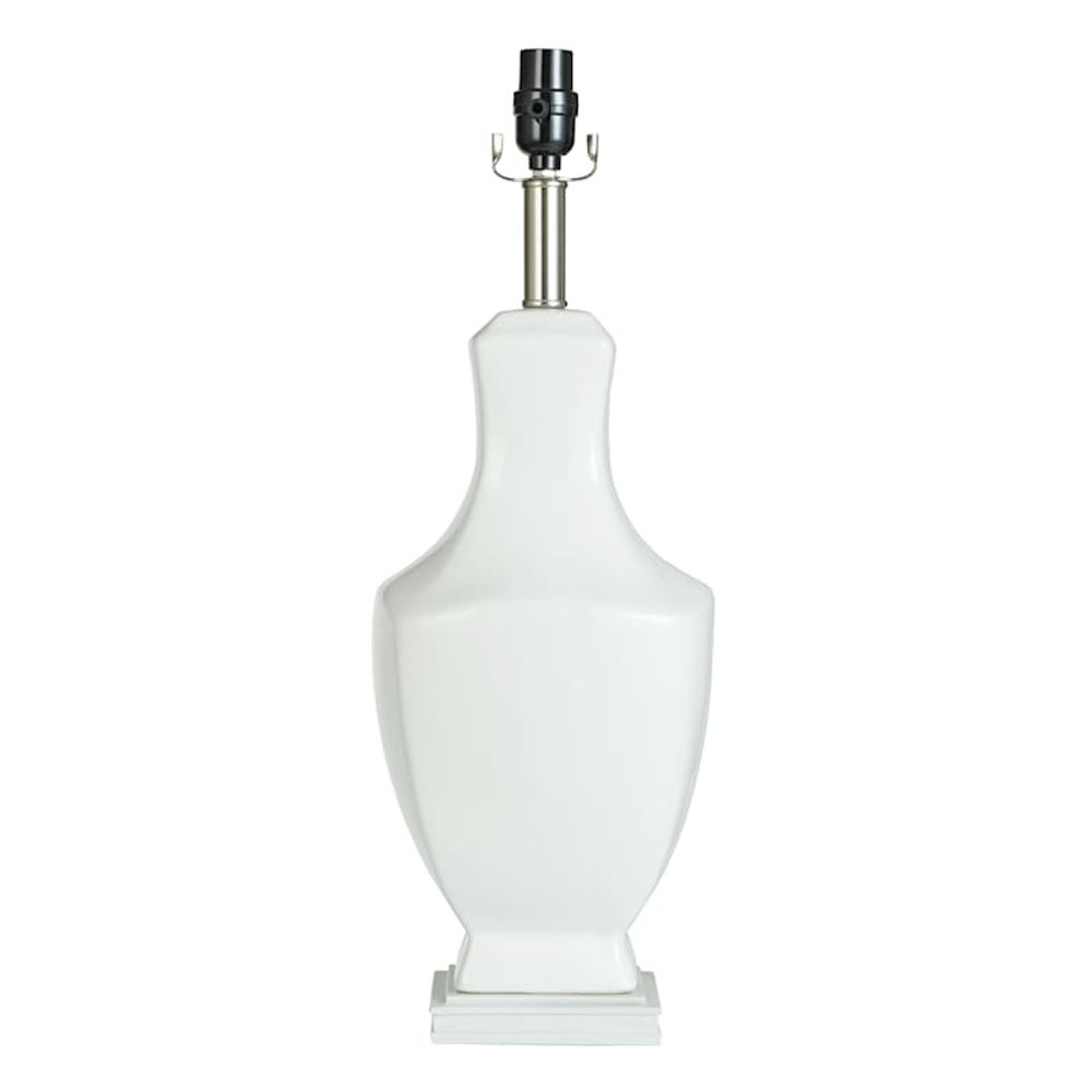 23In White Ceramic Urn Table Lamp