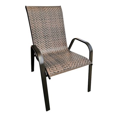 Stackable Brown Woven Outdoor Wicker Chair