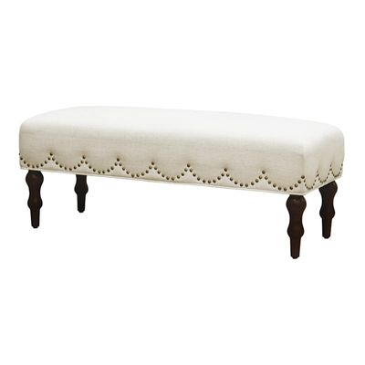 Ellery Bench with Scalloped Nailheads