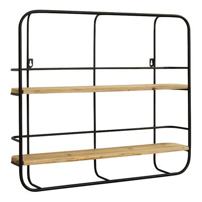 Metal & Wood Wall Shelf, 24x20