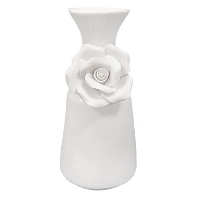 White Floral Ceramic Vase