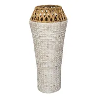 Tall White Woven Vase, 31"