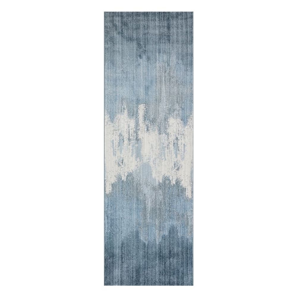 (B763) Cypress Blue Ombre Runner, 2x7