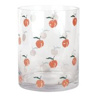 Peach Printed Clear Glass Vase