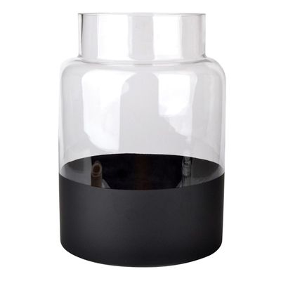Clear Glass Vase with Black Base
