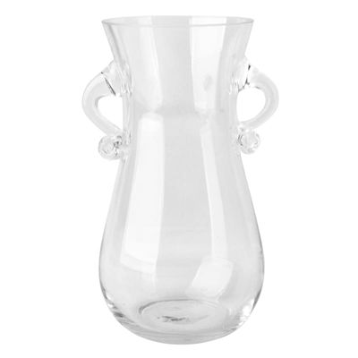 Clear Glass Vase with Handles