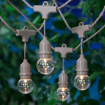 30-Count UL G40 Globe String Light Set, Taupe Wire