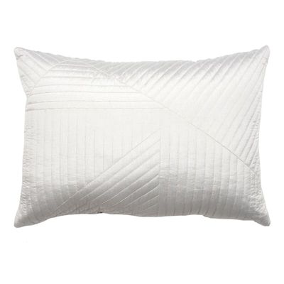 Laila Ali Light Gray Quilted Throw Pillow, 14X20